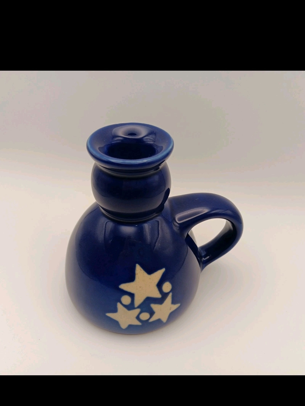 Cobalt Blue Sandstone Candle Holder with Stars - Picture 6 of 14